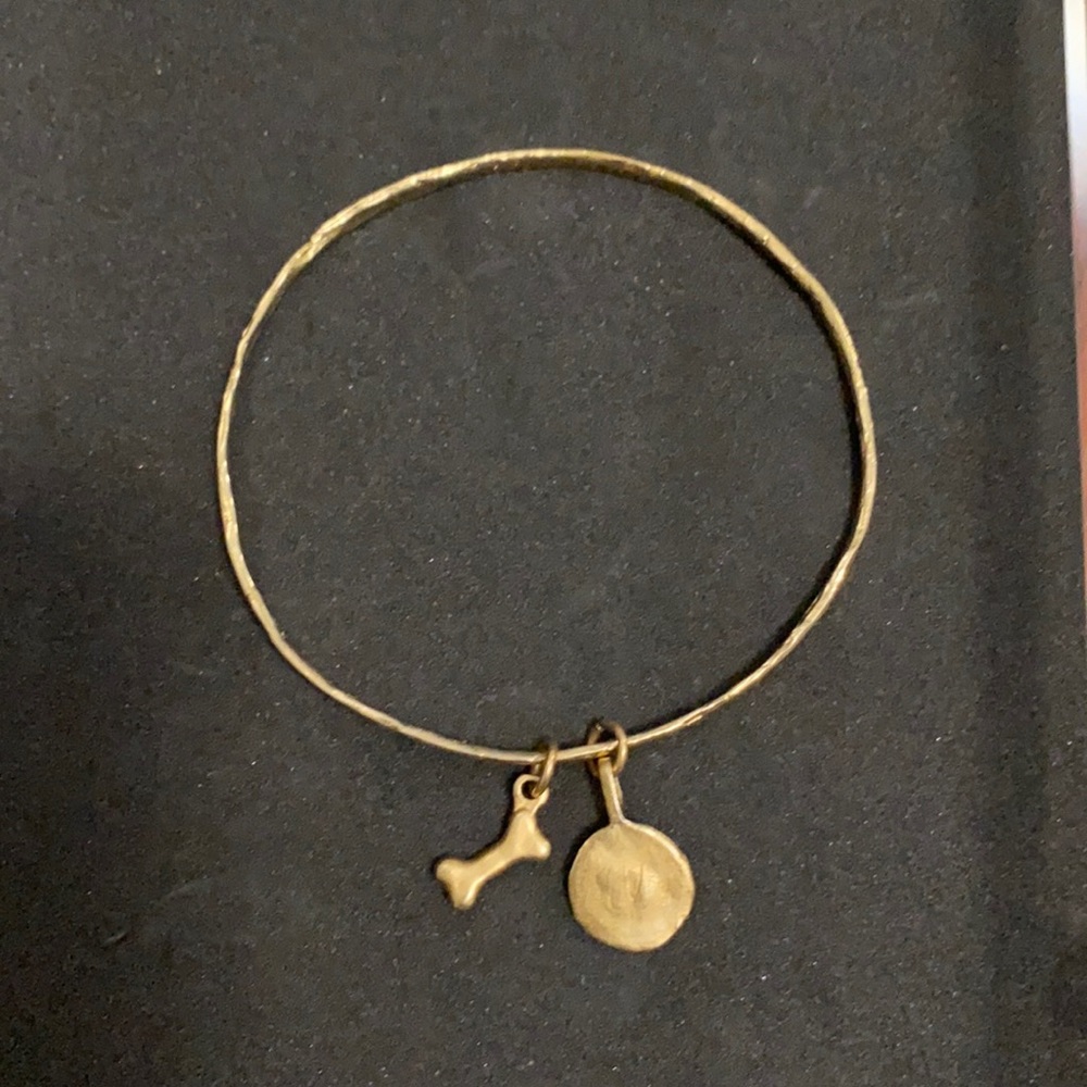 Dog bone gold plated bracelet